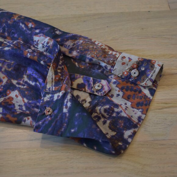 Elie Tahari Multi Color Paisley Long Sleeve Top - Picture 3 of 10